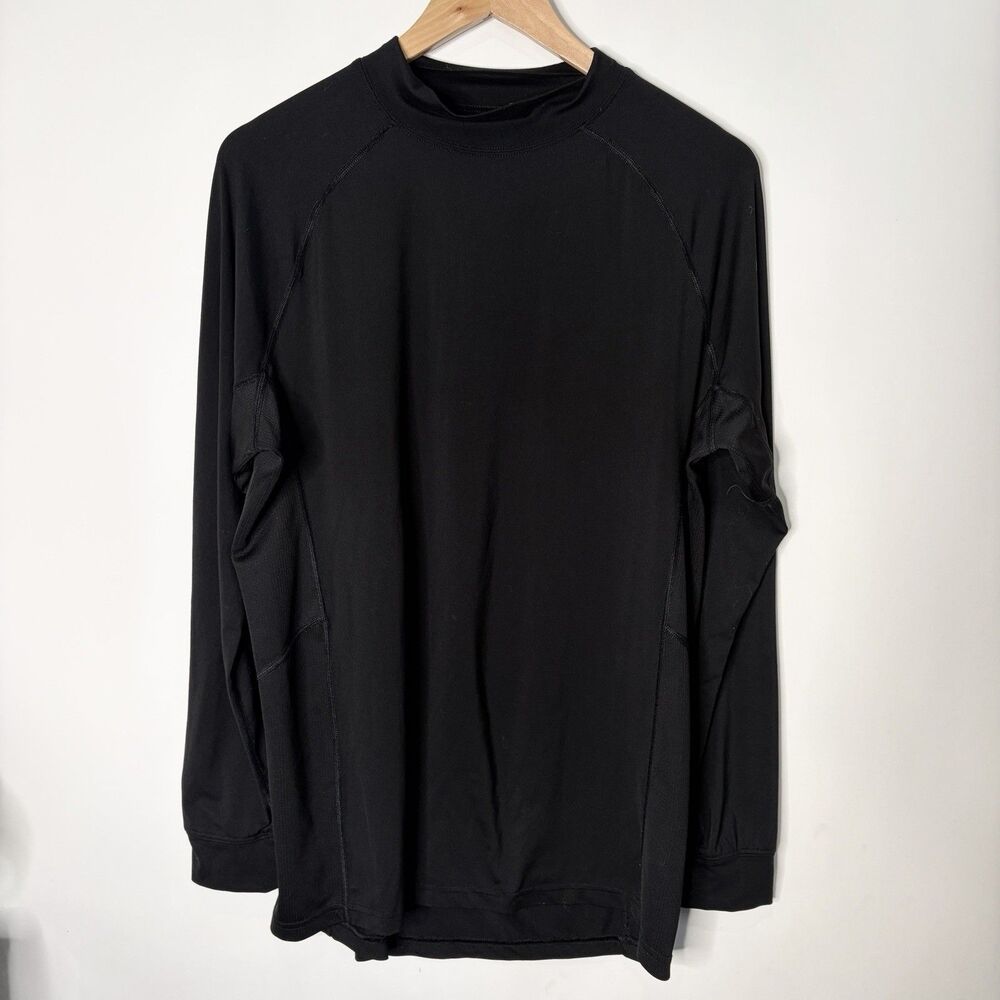 Blauer Mock Turtleneck Long Sleeve Base Layer Black Thin Breathable Men Size M